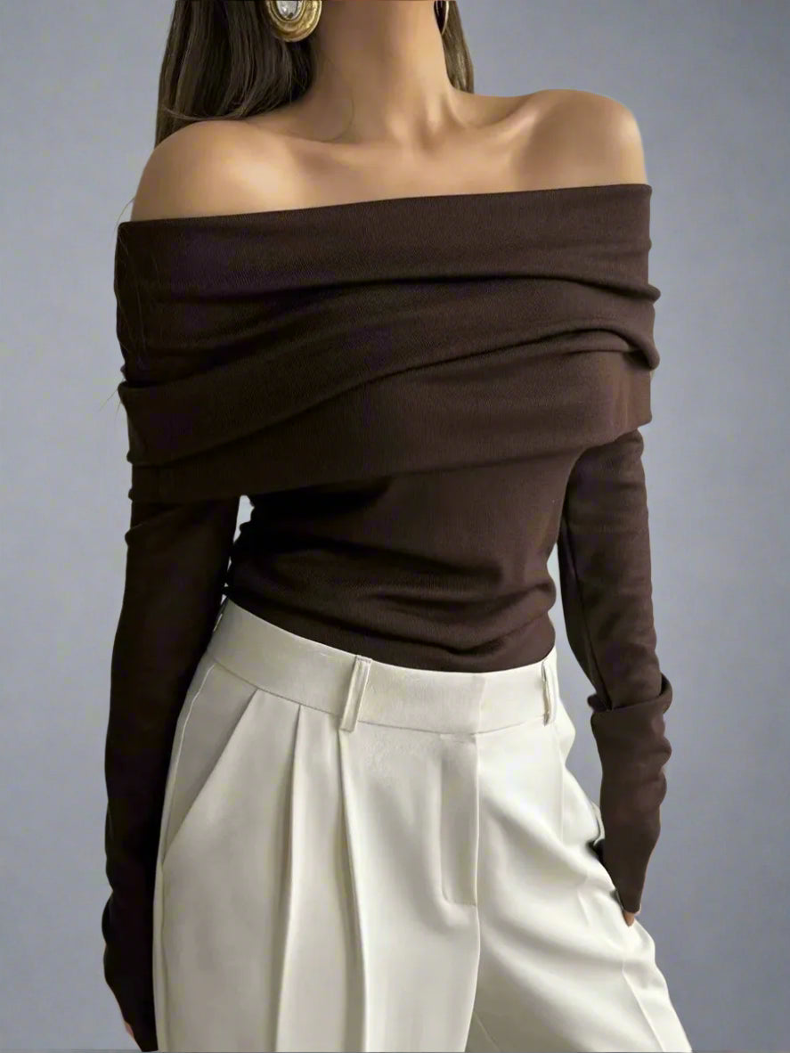 חולצת סוודר סרוג קרמה