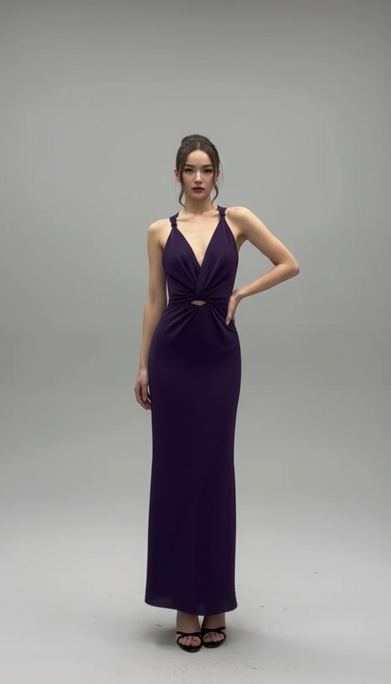 שמלה סגולה ארוכה אלין